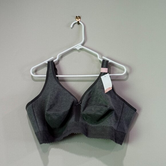 NWT 48 DDD Cacique/Lane Bryant Unlined Full Coverage No-Wire Bra - Grey - Picture 1 of 4